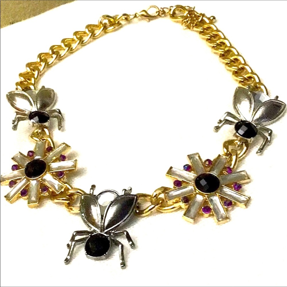 Stunning Silver Gold zFlies Necklace.